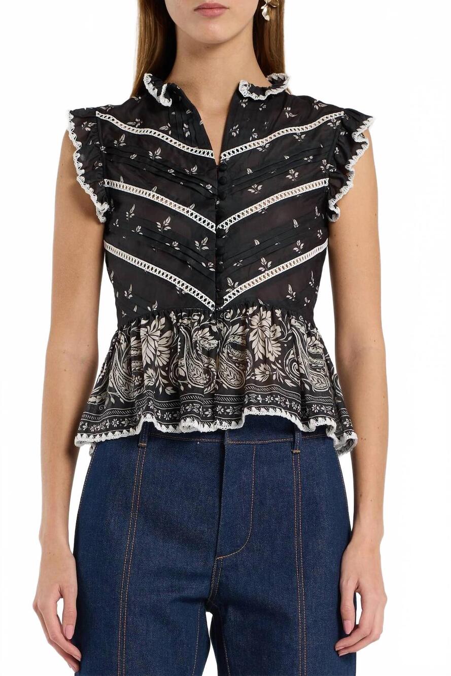 NEW CHRISTY LYNN artie top in wildflower black